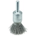 Weiler 1/2" Coated Cup Crimped Wire End Brush, .006" Steel Fill 11000